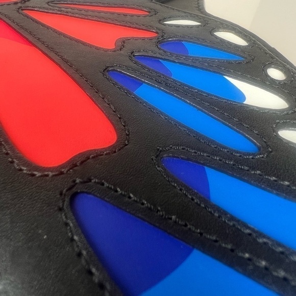 Kate Spade Monarch Butterfly Clutch Black Leather Novelty Rare Bag Purse Sequin - Picture 9 of 15